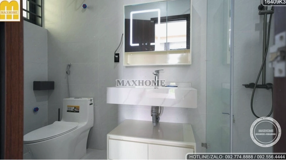 Góc nhìn từ trên cao của nhà 2 tầng mái lệch