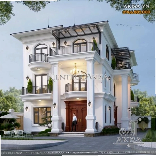 Không gian nội thất biệt thự 3 tầng mái Nhật BT321072