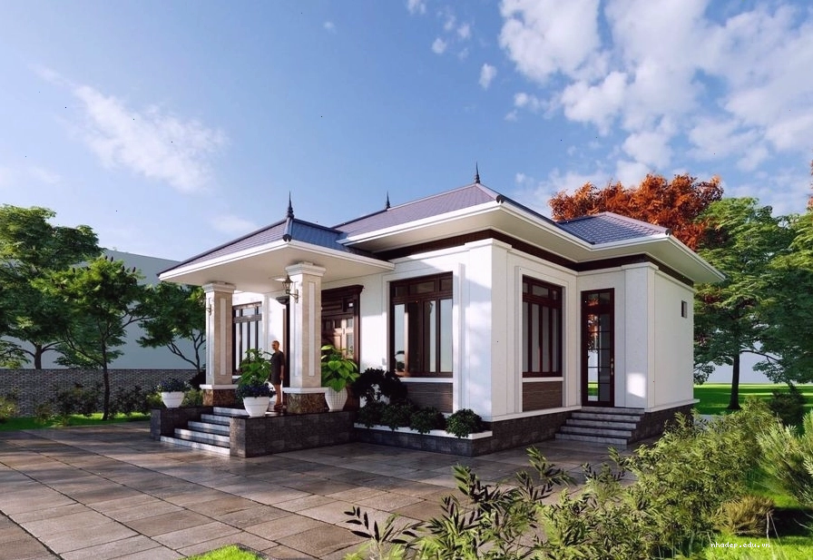 Không gian sống ấm cúng trong nhà mái Nhật 1 tầng