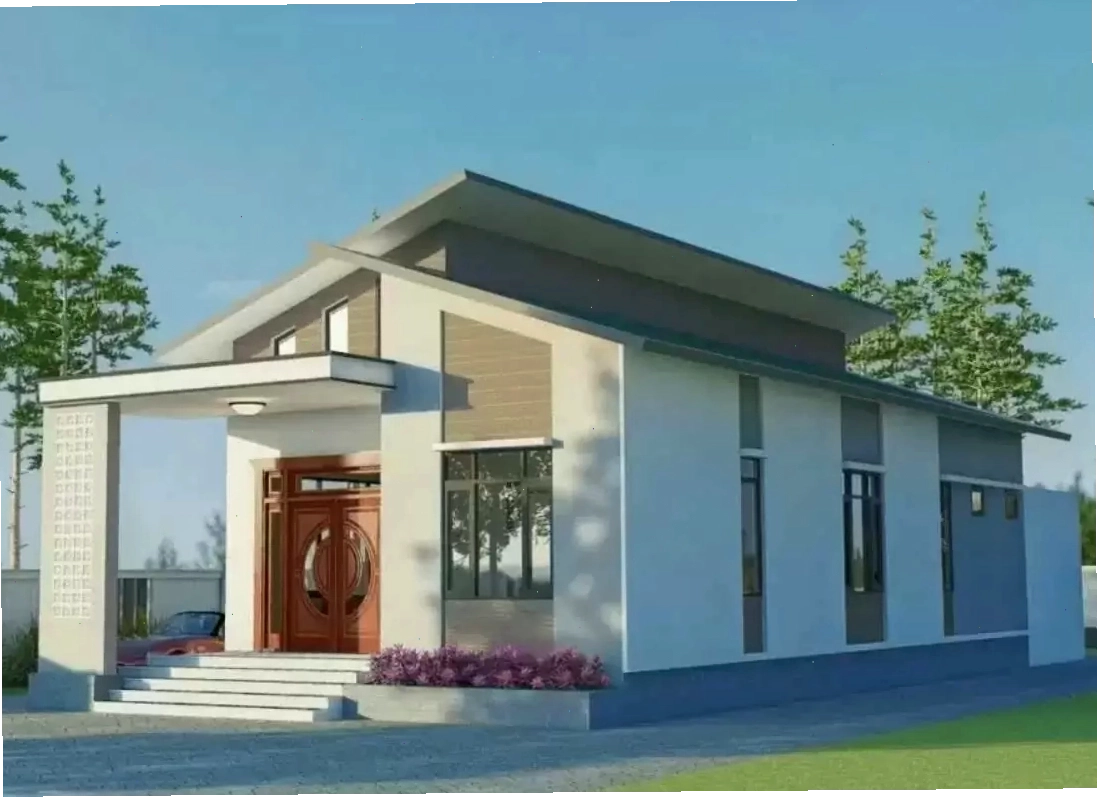 Không gian sống rộng rãi và thoáng đãng trong mẫu nhà cấp 4 mái lệch 3 phòng ngủ