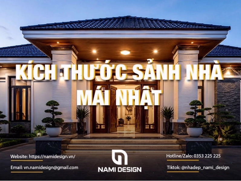 Kích thước sảnh nhà mái Nhật đẹp và hợp lý