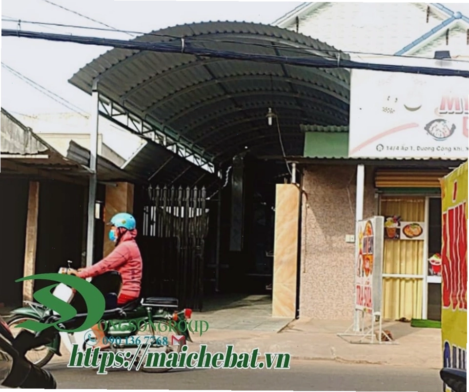 Làm mái tôn vòm hàng rào sắt hộp