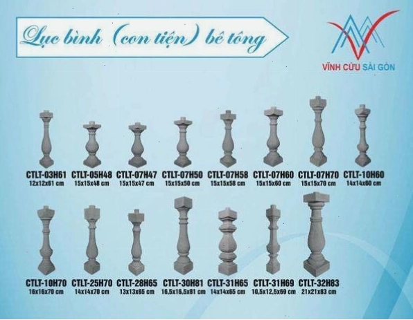 Lục bình (con tiện) bê tông với đường nét chạm khắc sắc sảo