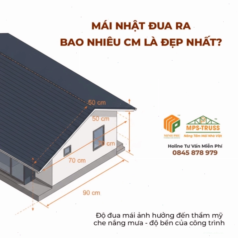 Mái nhật đua ra bao nhiêu cm là hợp lý