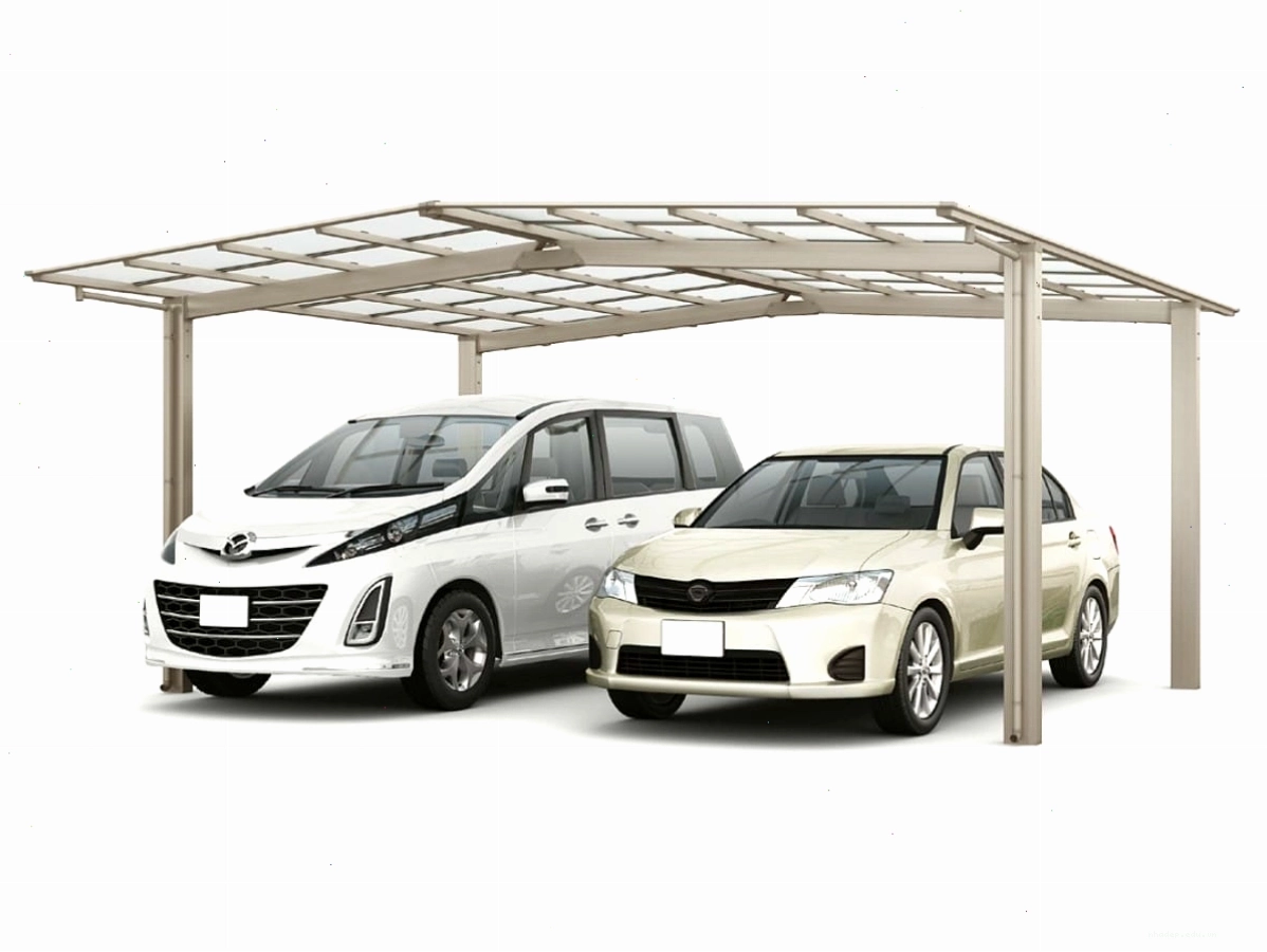 Mái vòm cong đôi cho nhà xe ô tô với vật liệu polycarbonate lấy sáng