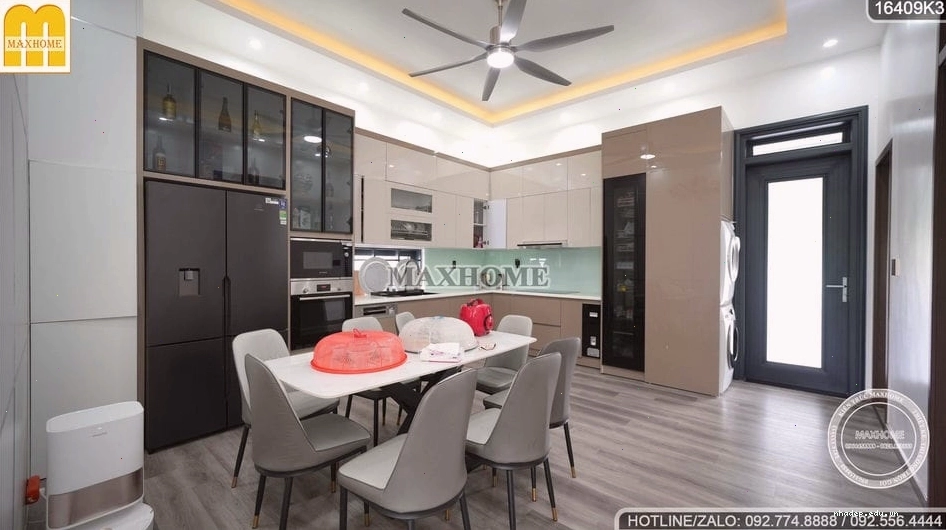 Mặt đứng nhà mái lệch 2 tầng