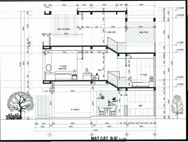 Mặt tiền mẫu nhà lệch tầng 4x16m với thiết kế hiện đại, sử dụng vật liệu kính và đá.