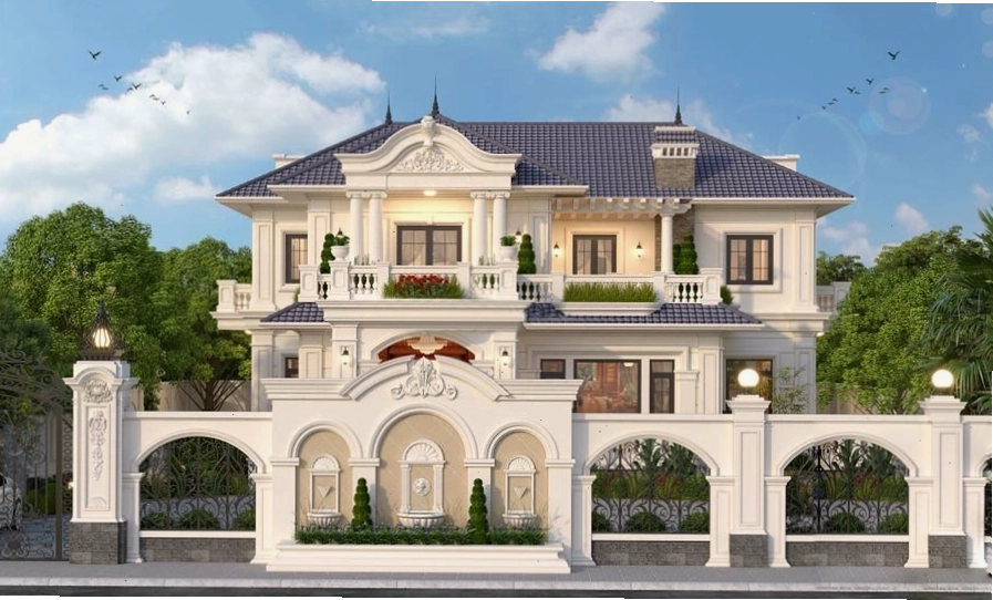 Mẫu biệt thự kiểu Pháp diện tích nhỏ