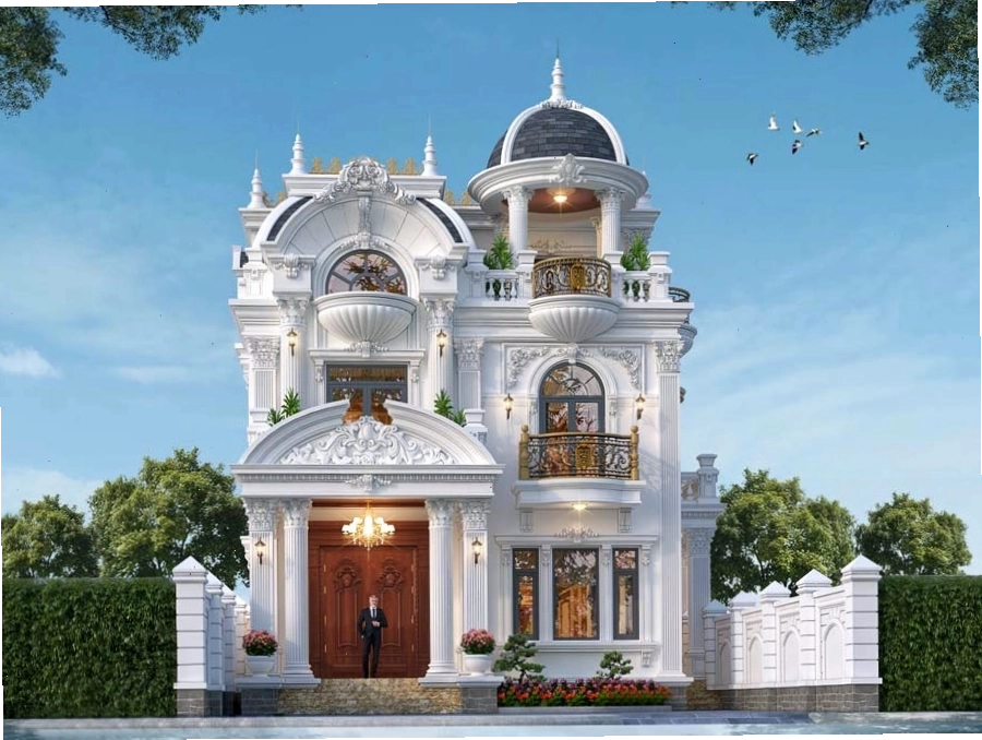 Mẫu biệt thự tân cổ điển 3 tầng kiểu Pháp