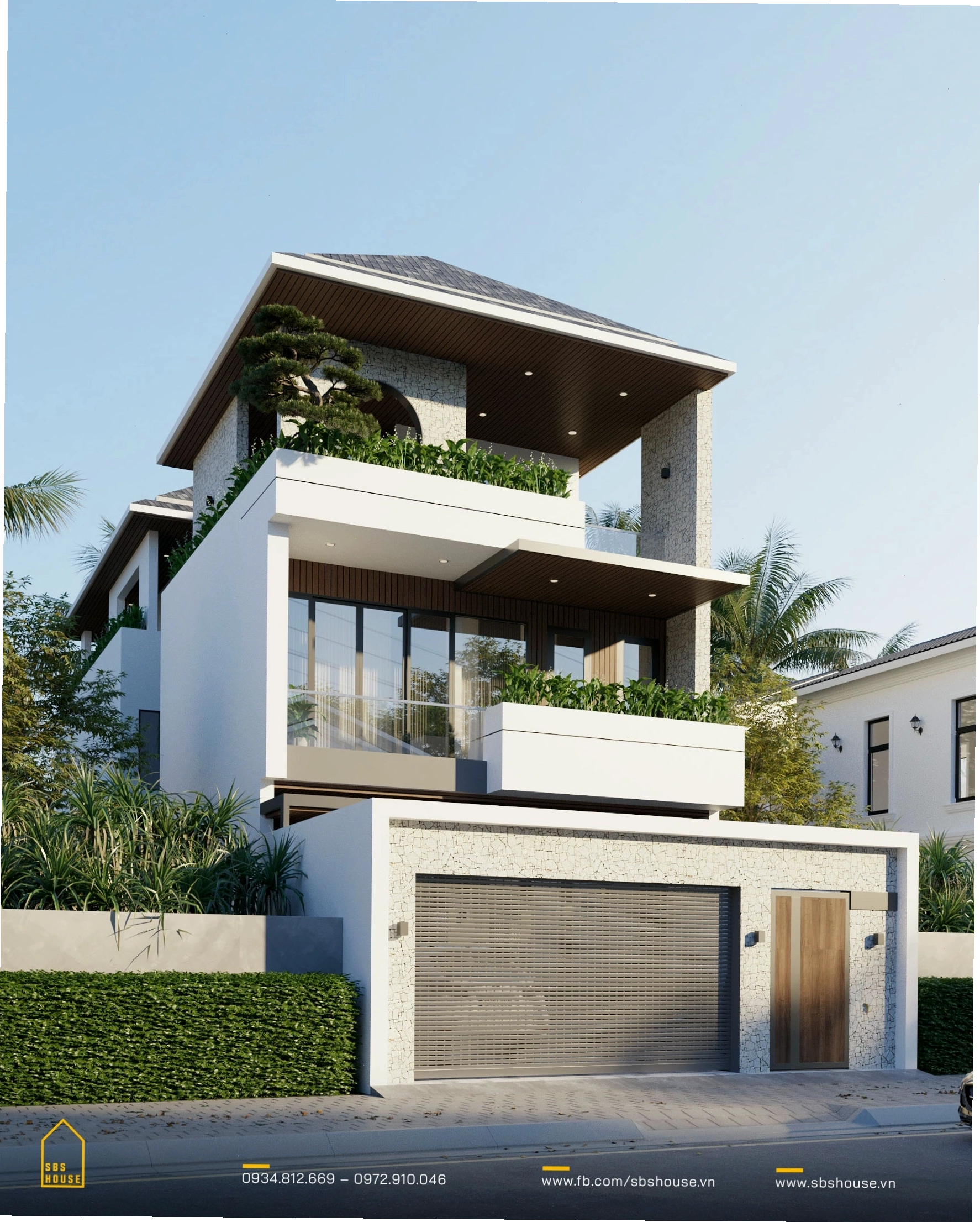 Mẫu cổng cửa cuốn dành cho nhà mái Nhật tiện nghi