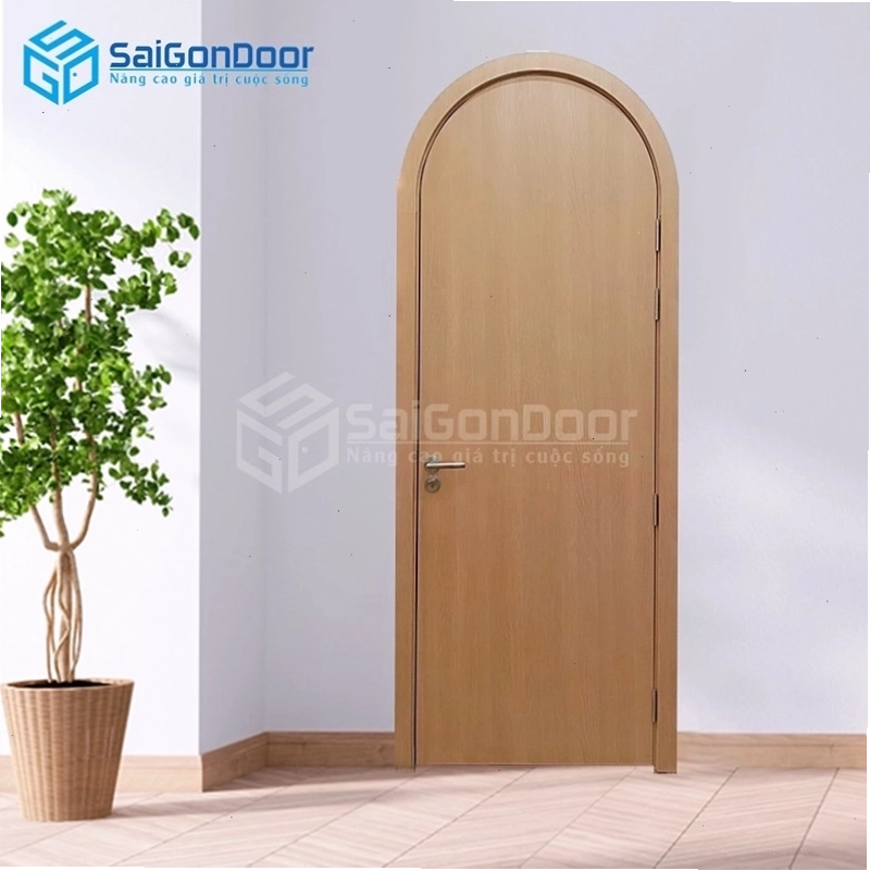 Mẫu cửa vòm tân cổ điển bằng gỗ với họa tiết chạm khắc tinh xảo