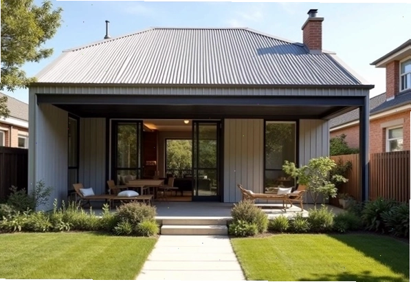 Mẫu mái vòm tôn khung sắt hộp sơn tĩnh điện kết hợp Polycarbonate trắng sữa