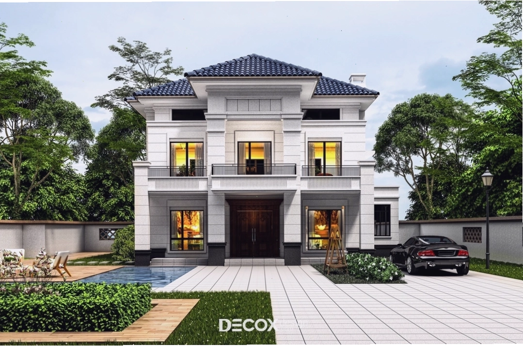 Mẫu nhà 3 tầng mái Thái đẹp với kiến trúc bề thế và sang trọng