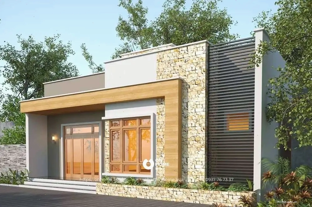 Mẫu nhà cấp 4 mái bằng 2 phòng ngủ, không gian sống lý tưởng