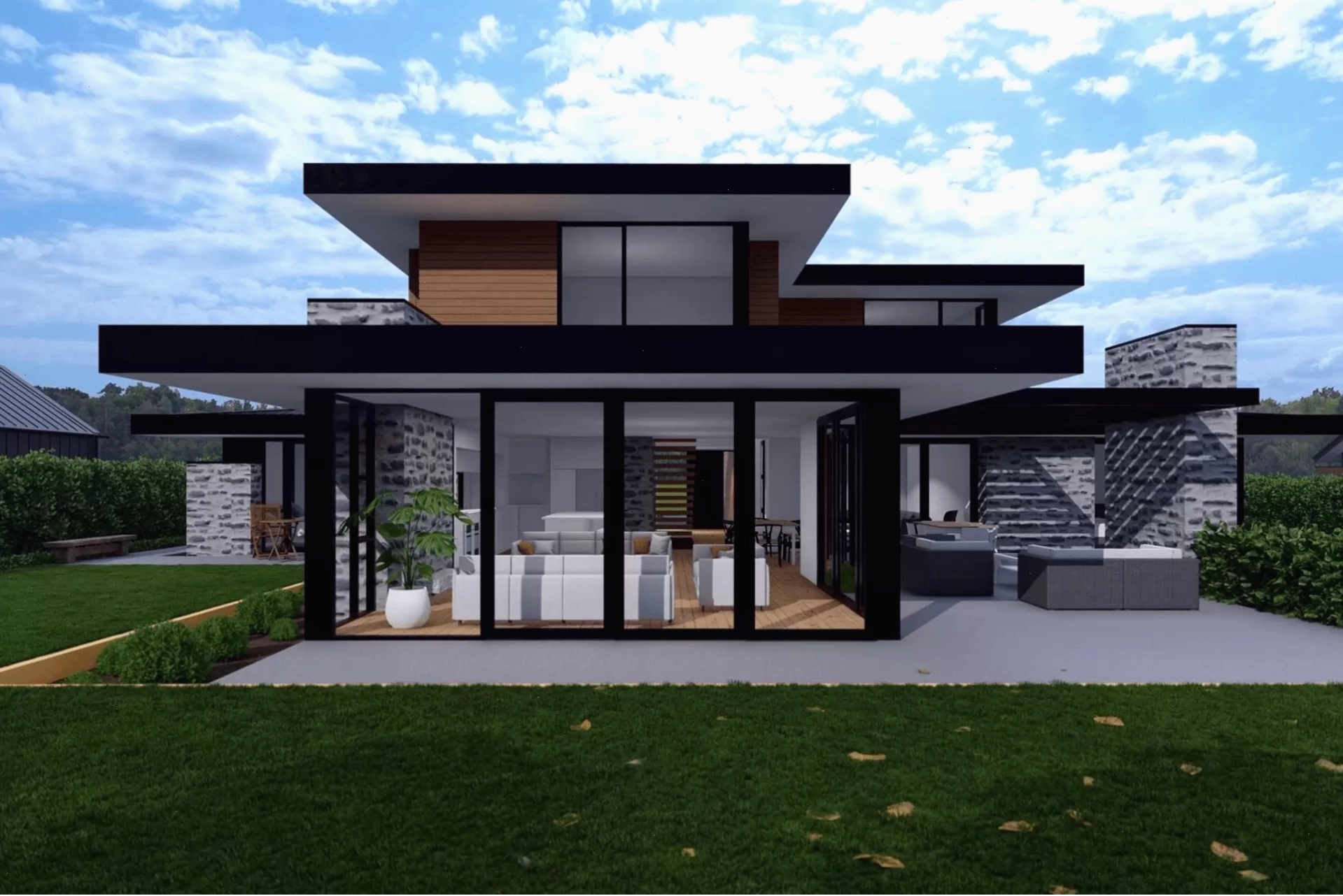 Mẫu nhà cấp 4 mái bằng gác lửng đủ tiện nghi