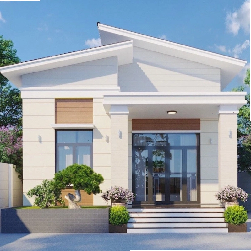 Mẫu nhà cấp 4 mái lệch 3 phòng ngủ đẹp, tiện nghi