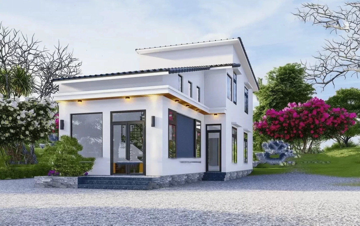 Mẫu nhà cấp 4 mái lệch 4 phòng ngủ tiện nghi, hiện đại