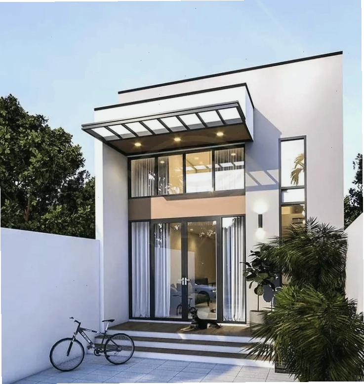 Mẫu nhà cấp 4 mái lệch có gác lửng tiện nghi