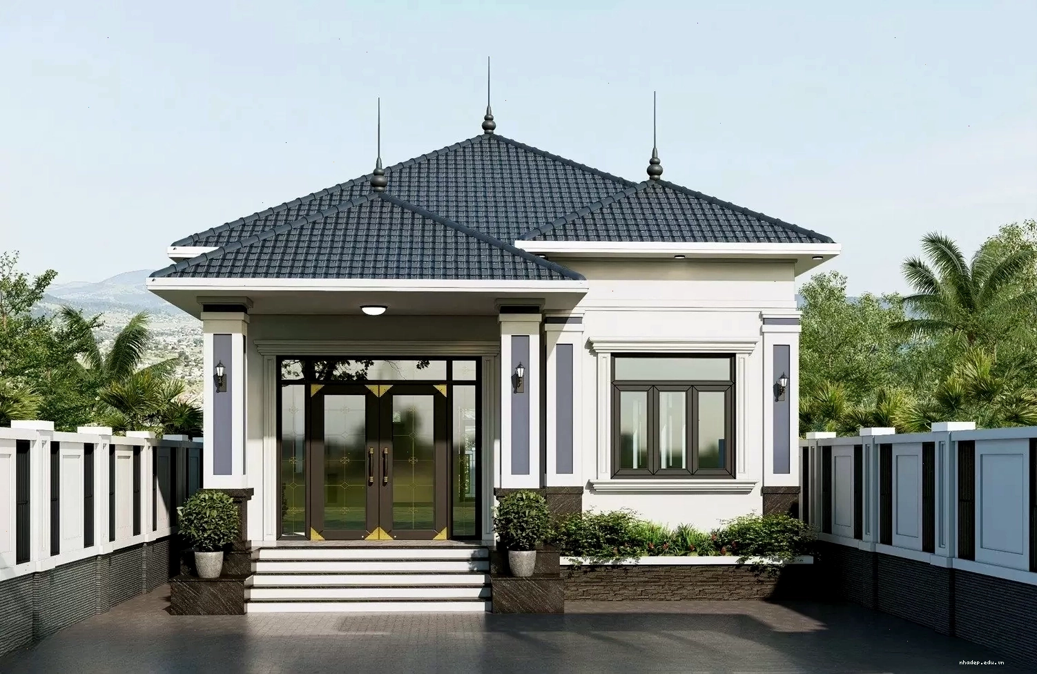 Mẫu nhà cấp 4 mái Nhật 2 phòng ngủ