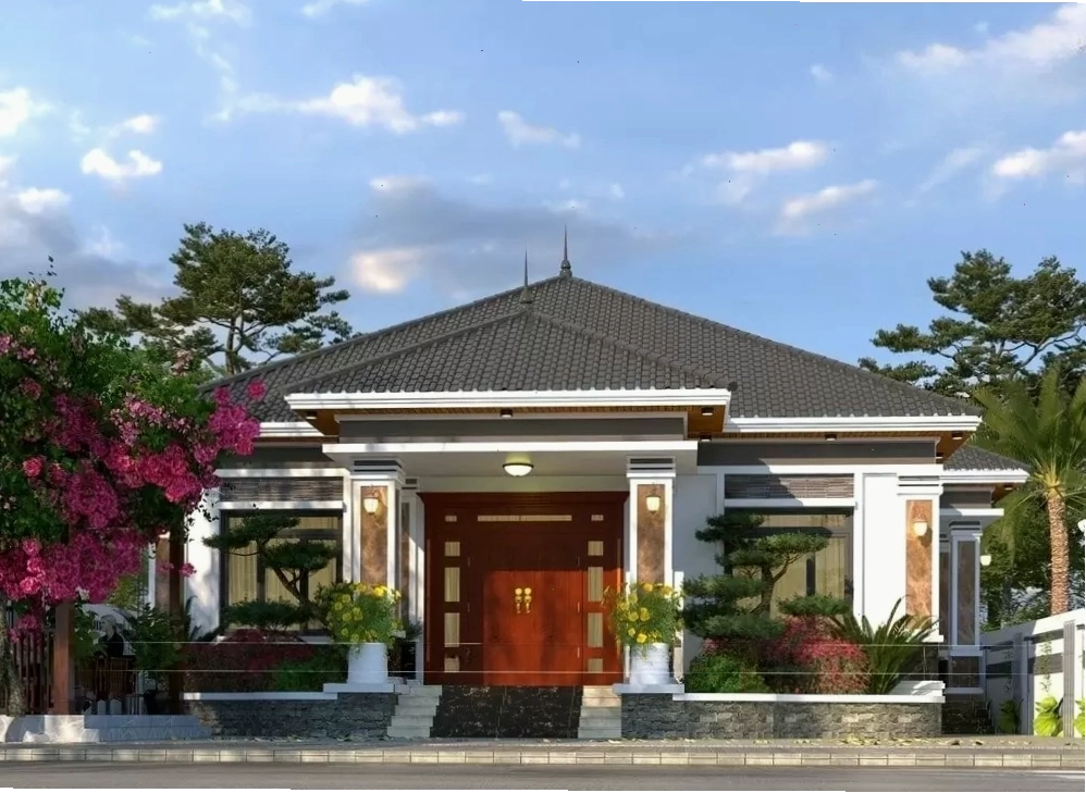 Mẫu nhà cấp 4 mái Nhật 3 phòng ngủ
