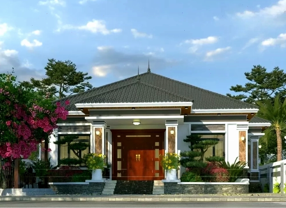 Mẫu nhà cấp 4 mái Nhật 3 phòng ngủ tiện nghi và sang trọng