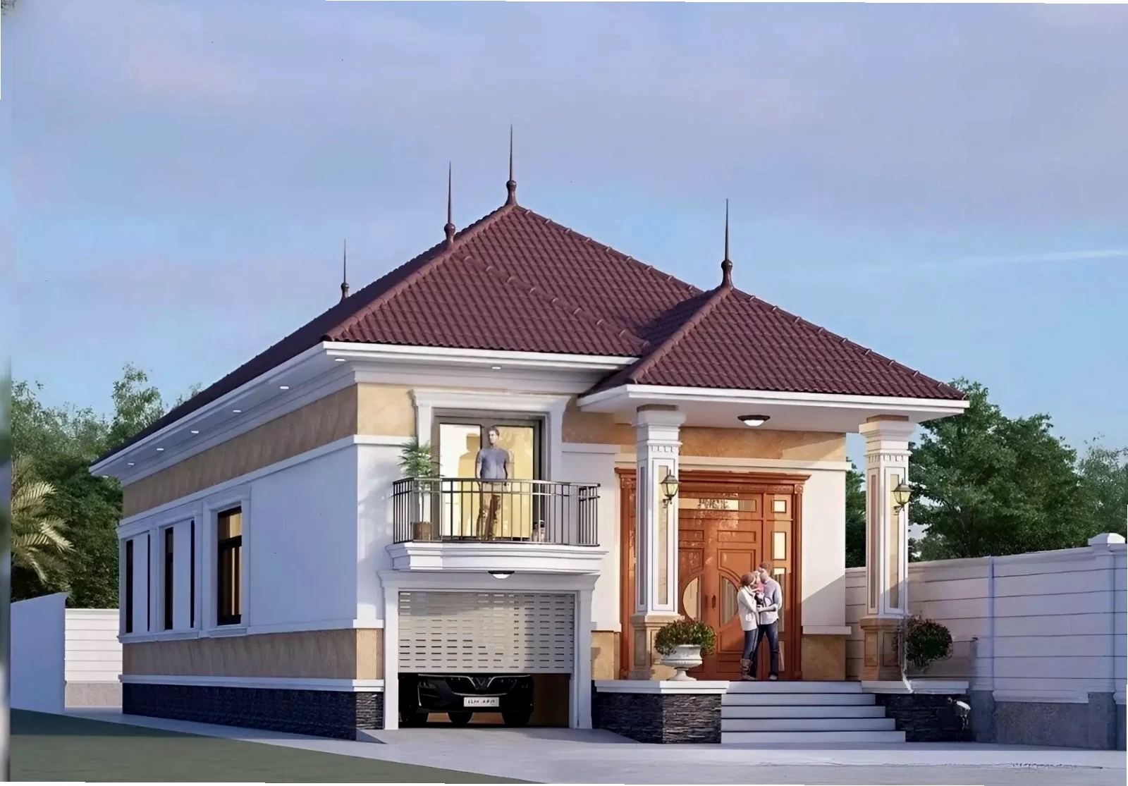 Mẫu nhà cấp 4 mái Nhật có gác lửng, tối ưu diện tích sử dụng
