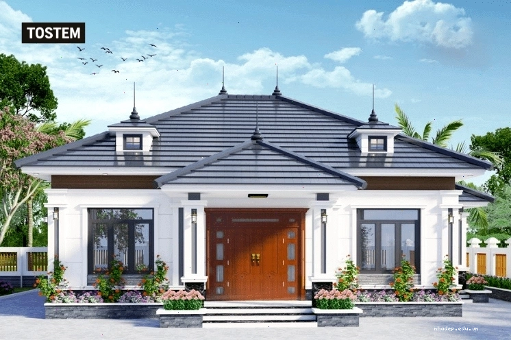 Mẫu nhà cấp 4 mái Nhật đẹp, đơn giản với tông màu trung tính