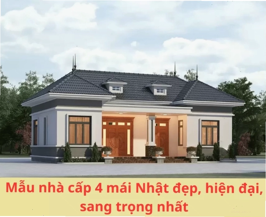 Mẫu nhà cấp 4 mái Nhật đẹp, hiện đại, tiết kiệm chi phí
