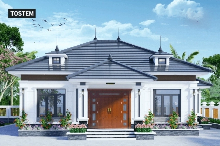 Mẫu nhà cấp 4 mái Nhật đẹp với kiến trúc hiện đại và đơn giản