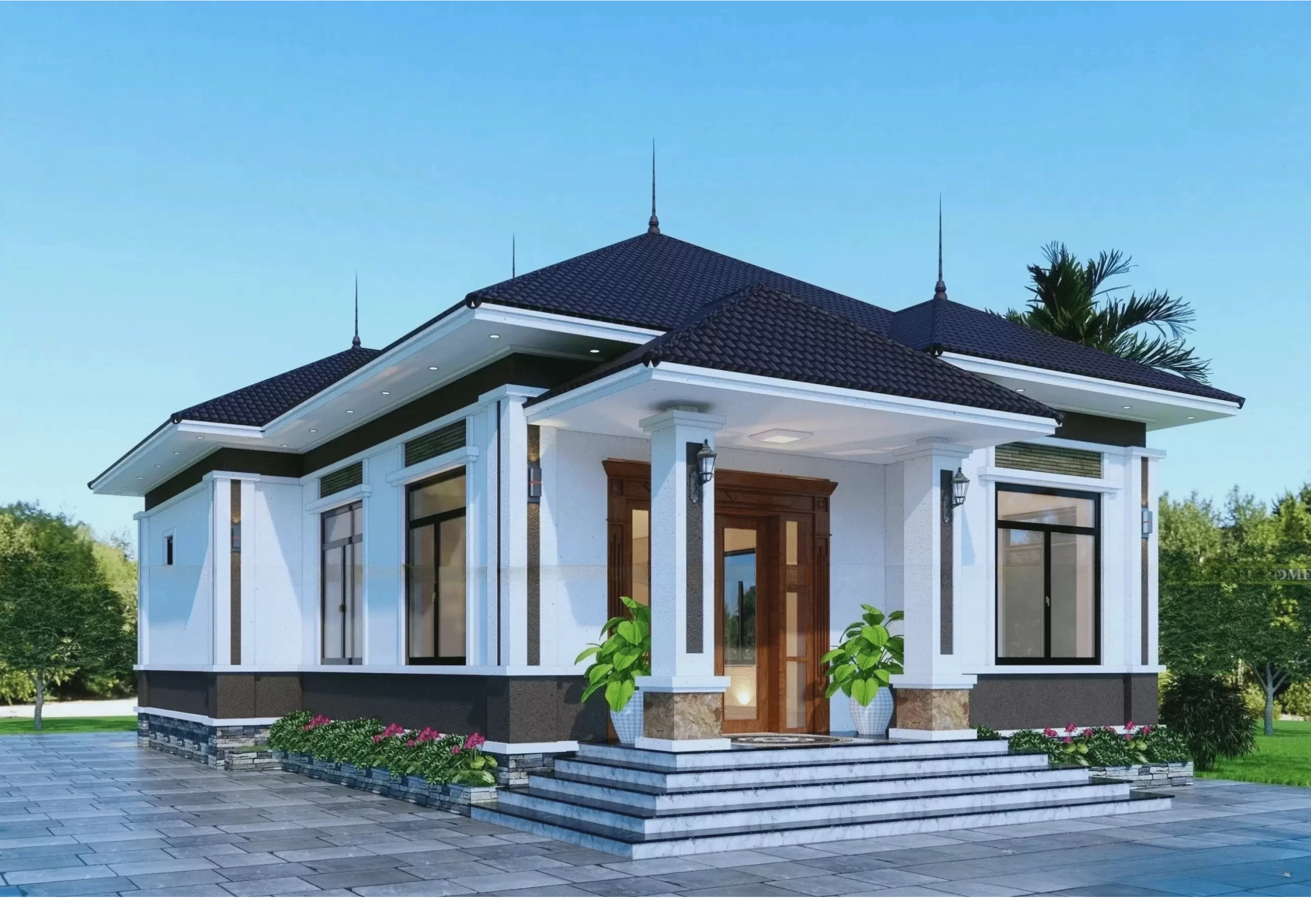 Mẫu nhà cấp 4 mái Nhật đơn giản