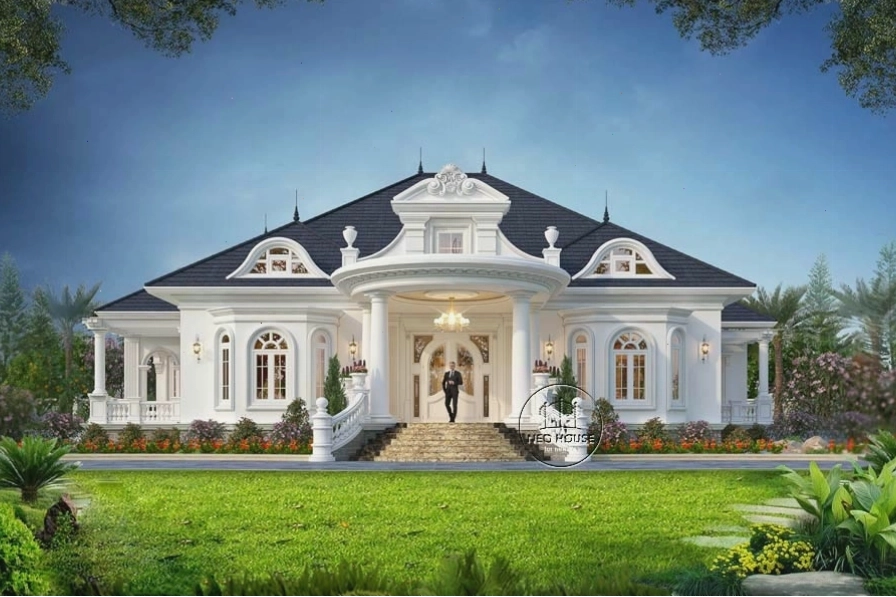 Mẫu nhà cấp 4 mái Thái 2 phòng ngủ ấm cúng