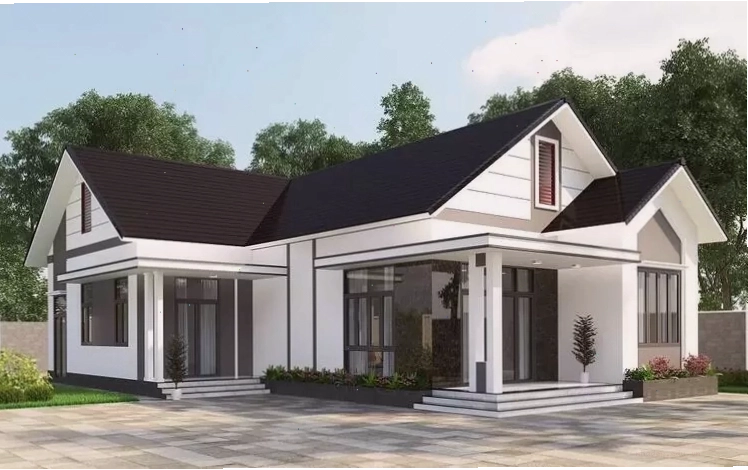 Mẫu nhà cấpL mái bằng hiện đại với lối kiến trúc tối giản và vật liệu mới
