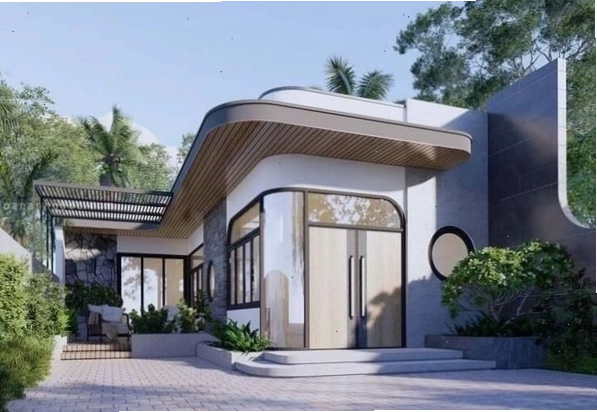 Mẫu nhà cấpL mái bằng phong cách hiện đại, trẻ trung