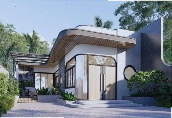Mẫu nhà cấpL ở nông thôn hiện đại với mái Nhật