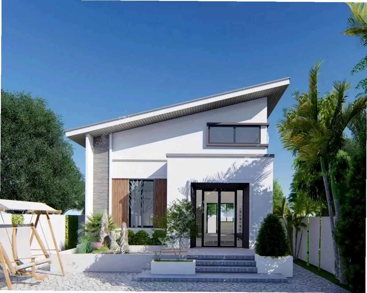 Mẫu nhà mái lệch cấp 4 đẹp với thiết kế độc đáo và hiện đại