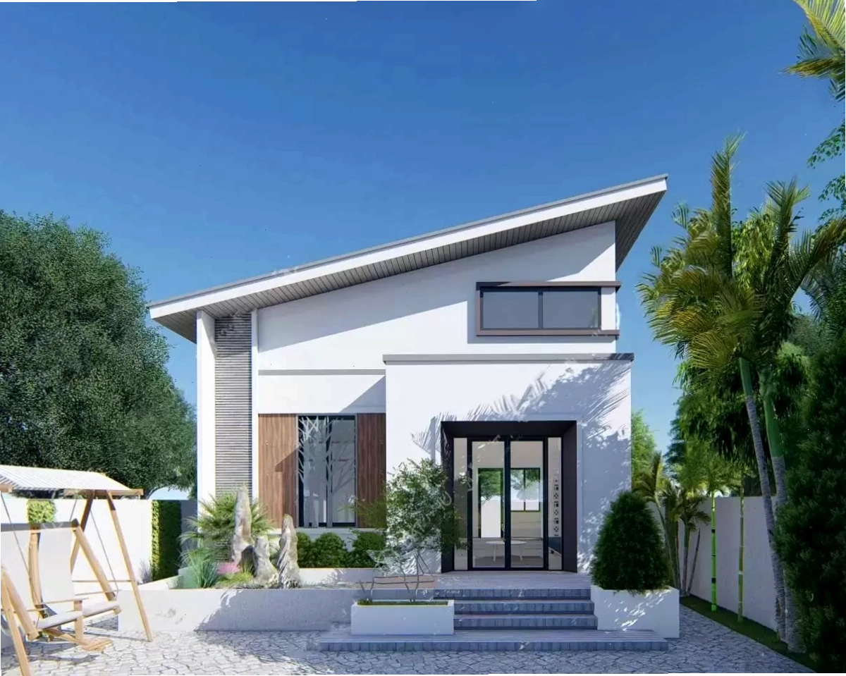 Mẫu nhà mái lệch đẹp với thiết kế độc đáo và hiện đại