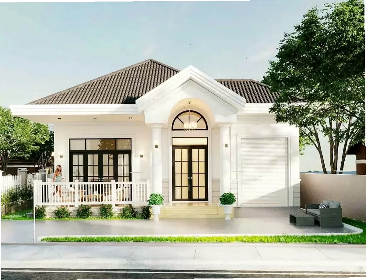Mẫu nhà mái nhật 1 tầng 100m2