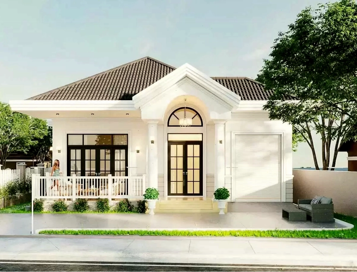 Mẫu nhà mái nhật 1 tầng 100m2 thiết kế đẹp mắt