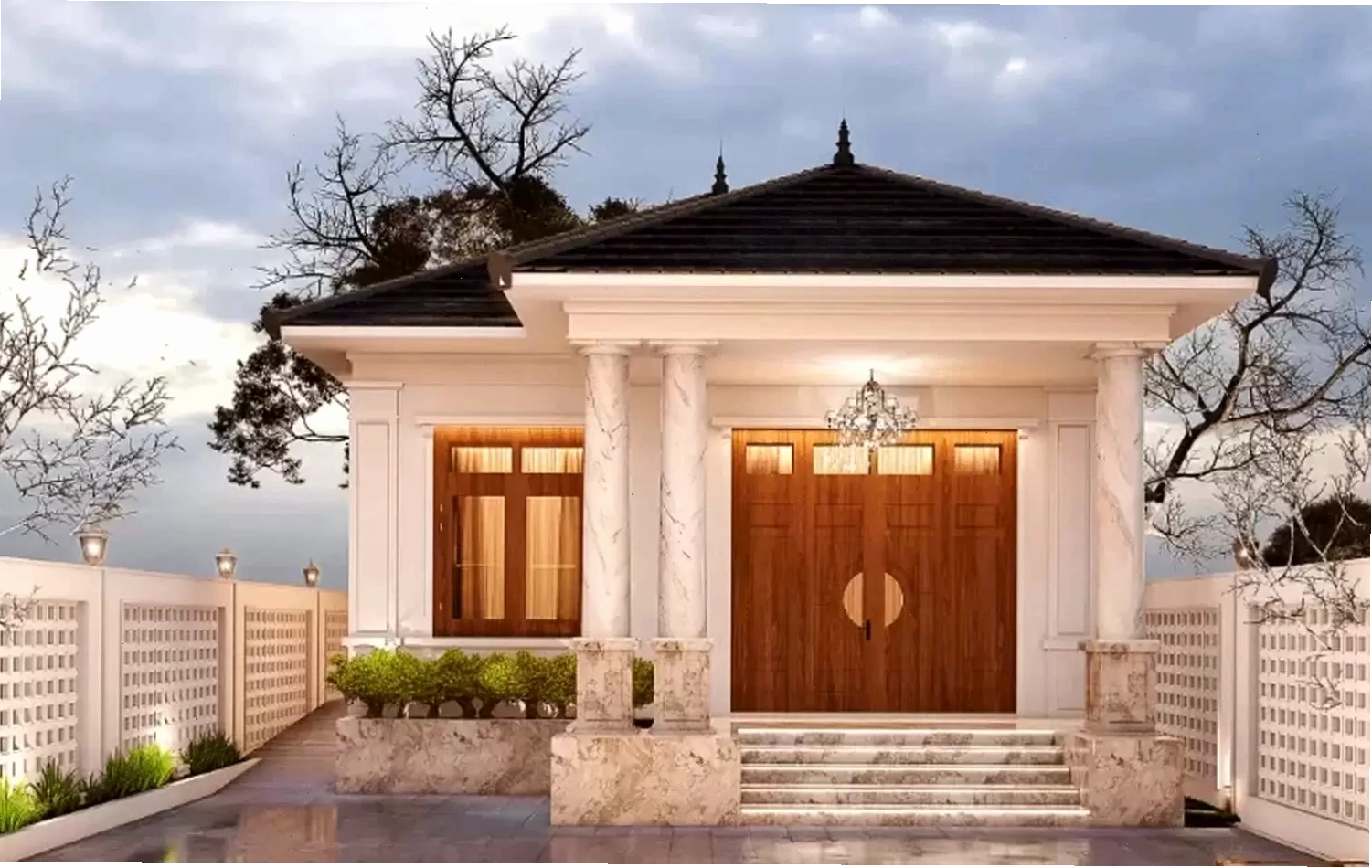 Mẫu nhà mái Nhật 1 tầng đẹp sang trọng