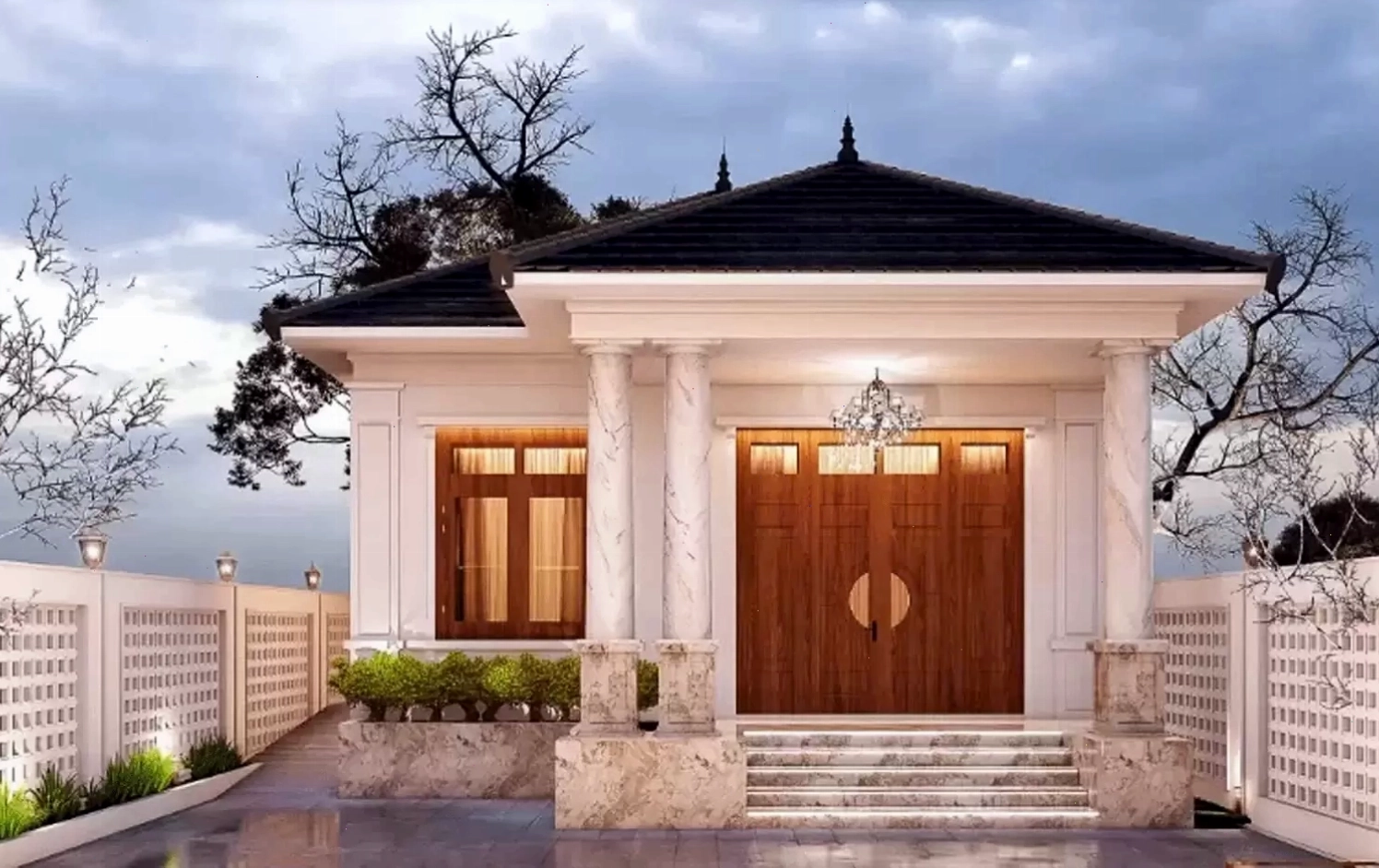 Mẫu nhà mái Nhật 1 tầng đẹp sang trọng và tinh tế