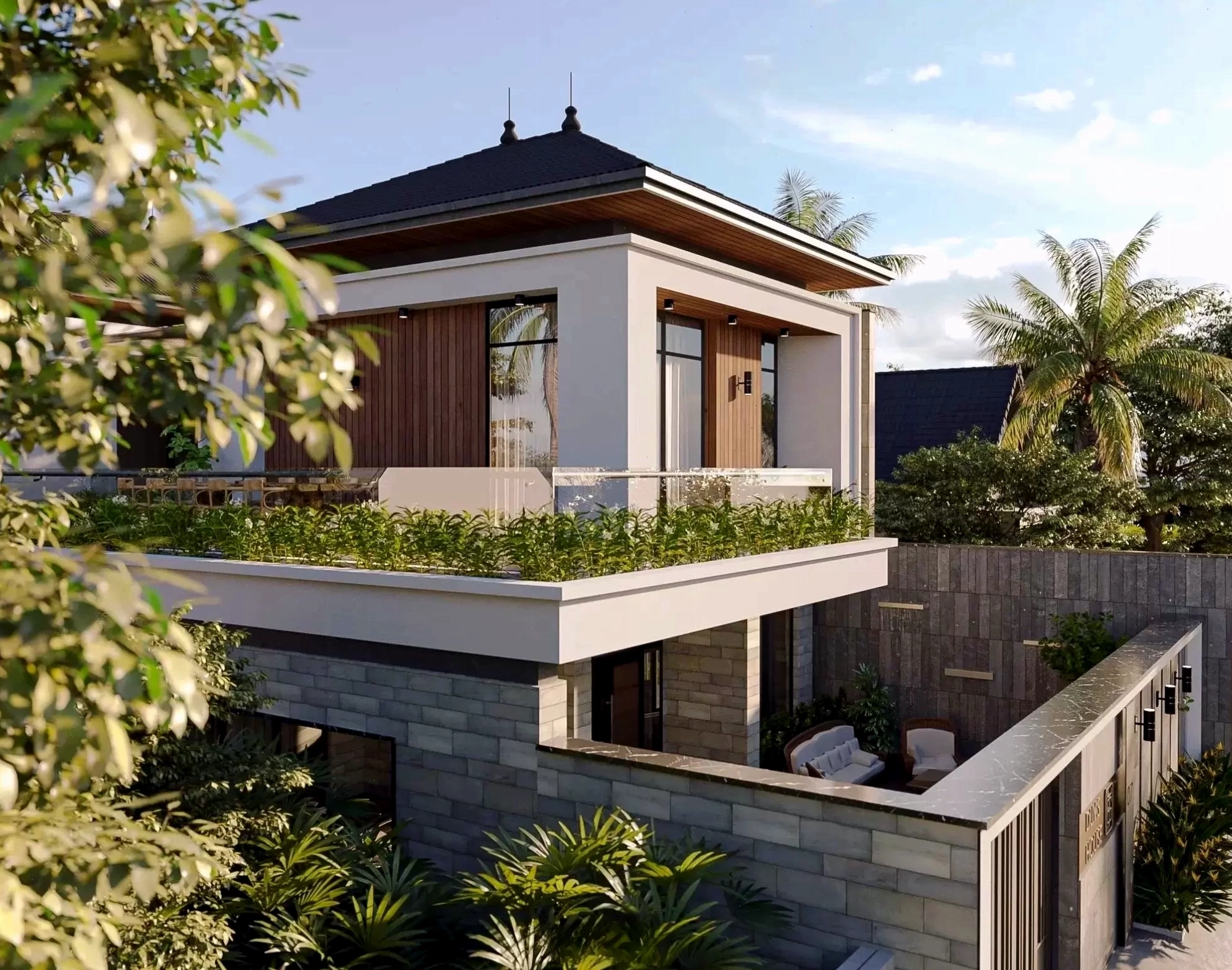 Mẫu nhà mái Nhật 2 tầng 8x10m đẹp ấn tượng theo phong cách hiện đại