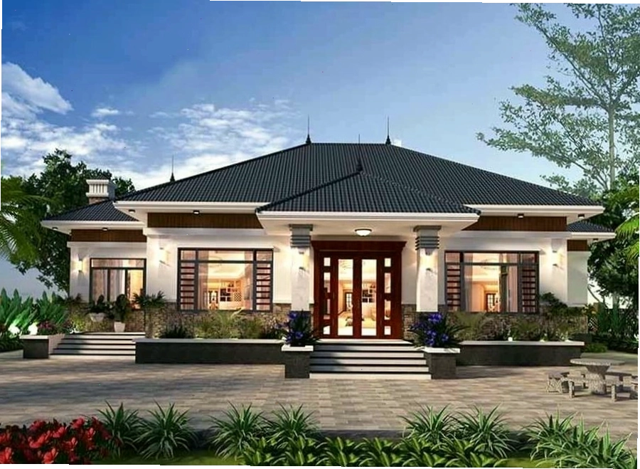 Mẫu nhà mái Nhật hiện đại với các đường nét tinh tế