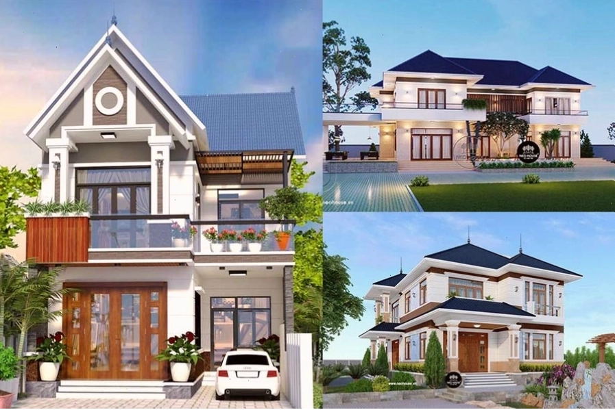 Mẫu nhà mái Thái 2 tầng đẹp theo phong cách hiện đại