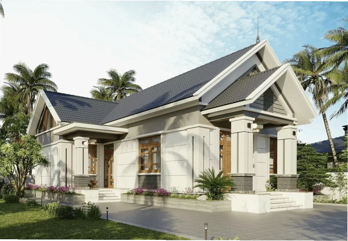 Mẫu nhà mái Thái chữ L
