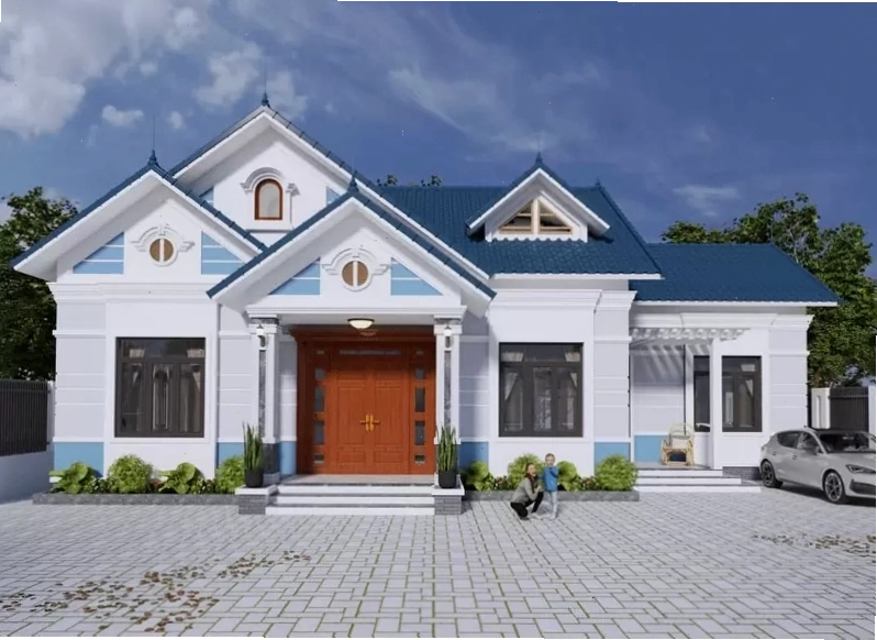 Mẫu nhà mái Thái ở nông thôn 250 triệu hiện đại