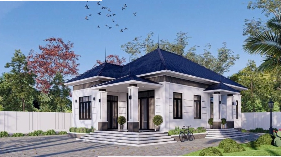 Mẫu nhà một tầng mái Nhật đẹp và tiện nghi