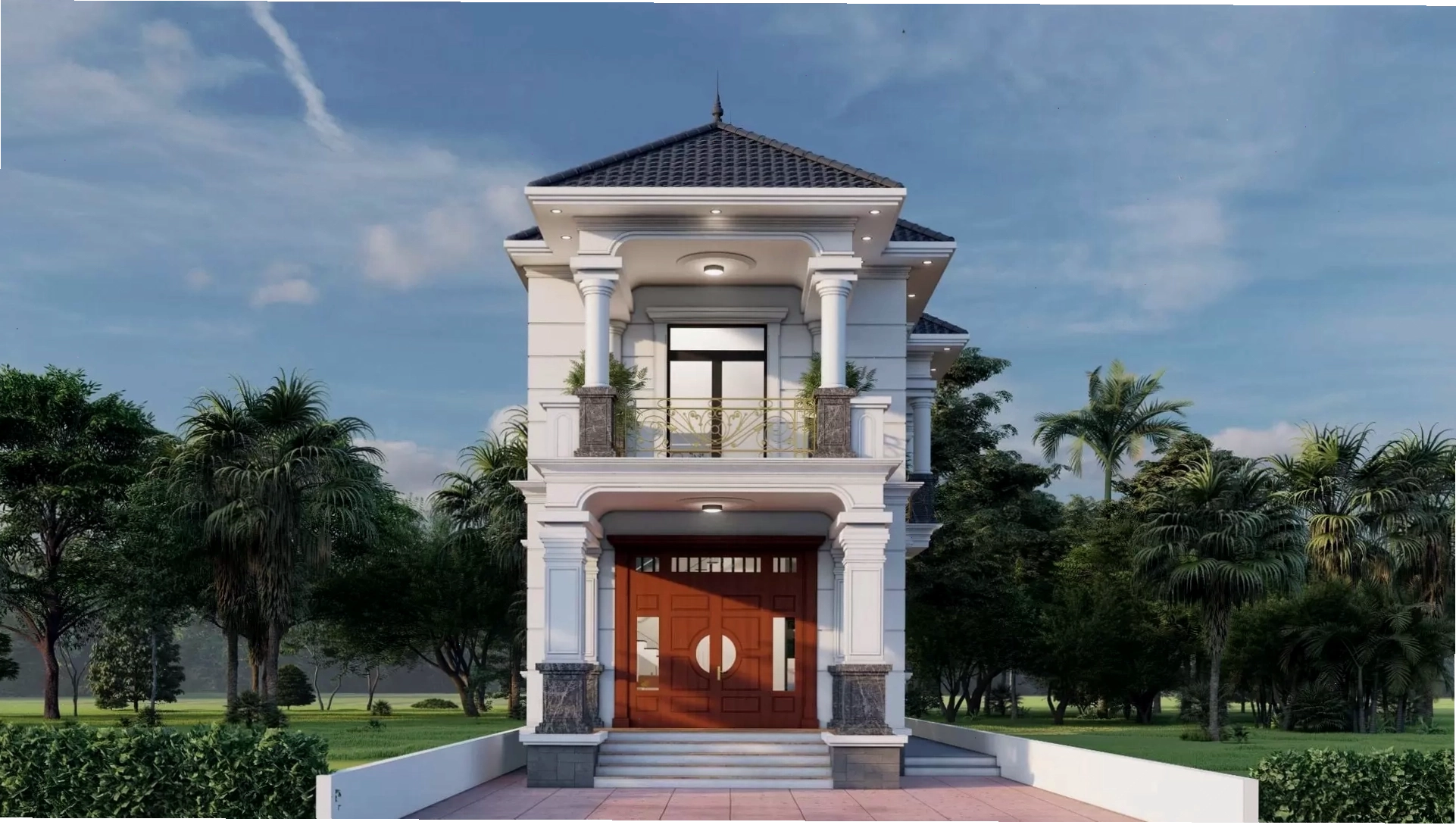 Mẫu nhà ống 2 tầng mái Nhật mặt tiền 6m với công năng sử dụng khoa học