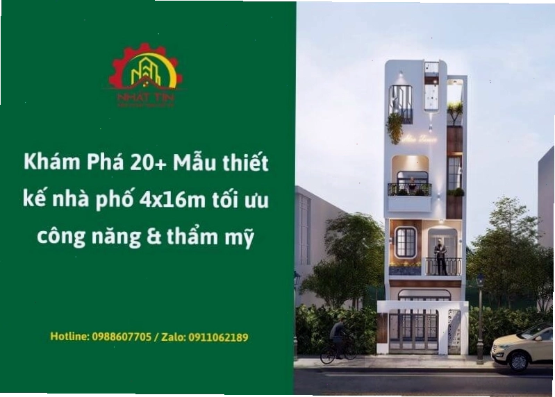 Mẫu nhà phố 4x16m thiết kế hiện đại, tối ưu công năng và thẩm mỹ.