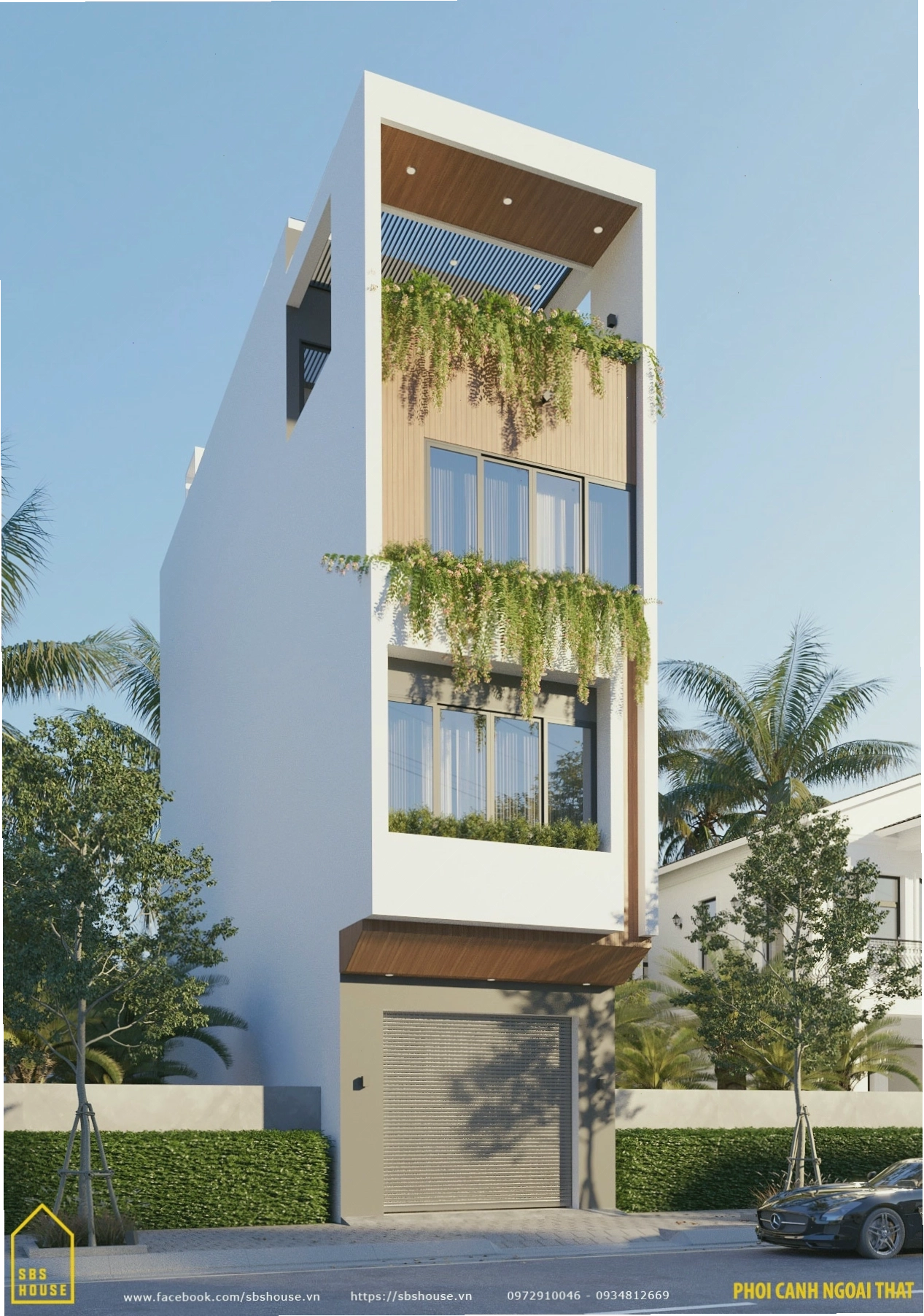 Mẫu thiết kế nhà lệch tầng 5x16m đẹp của gia đình 3 thế hệ