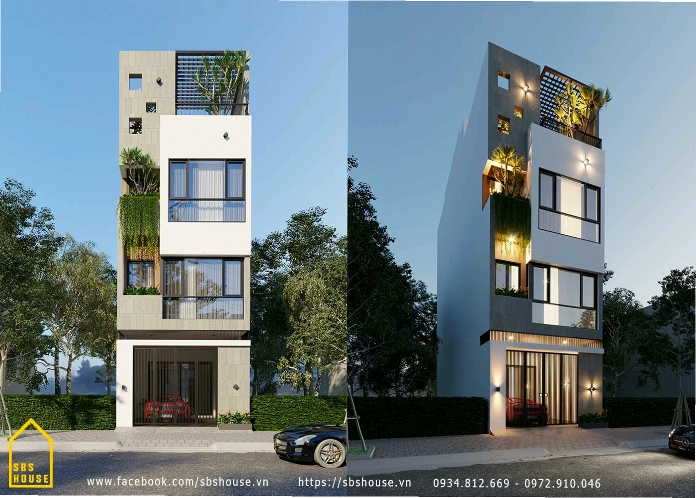 Mẫu thiết kế nhà phố lệch tầng hiện đại 5x16m